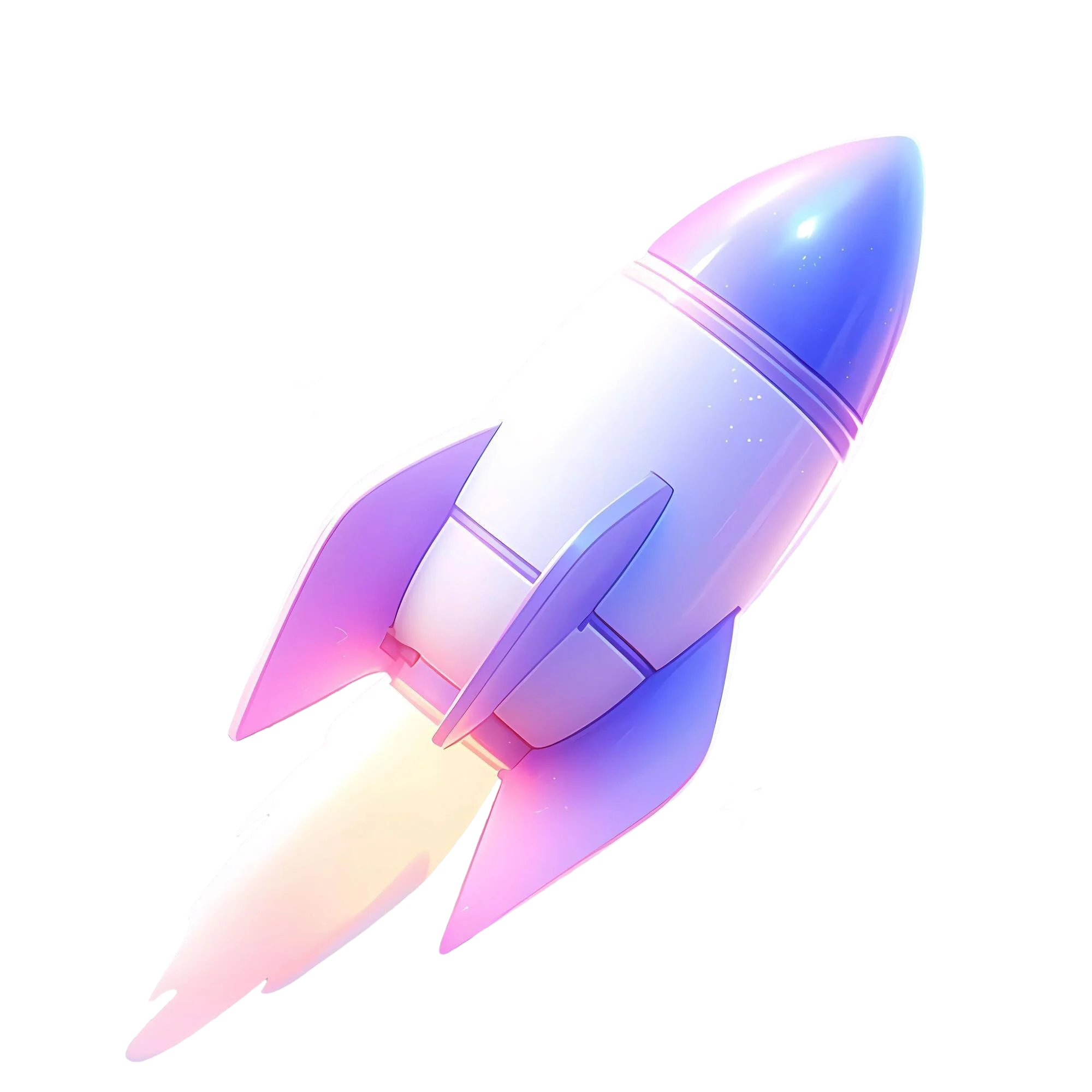 psd 3d render rocket ioslated background
